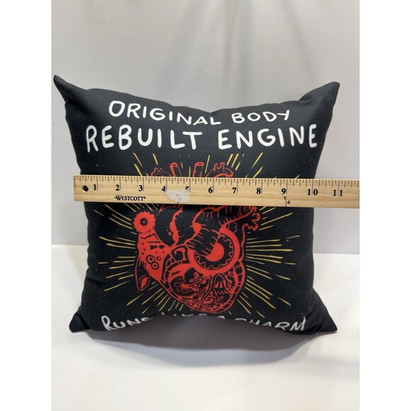 Original Body Rebuilt Engine Open Heart Surgery Throw Pillow - Picture 6 of 7